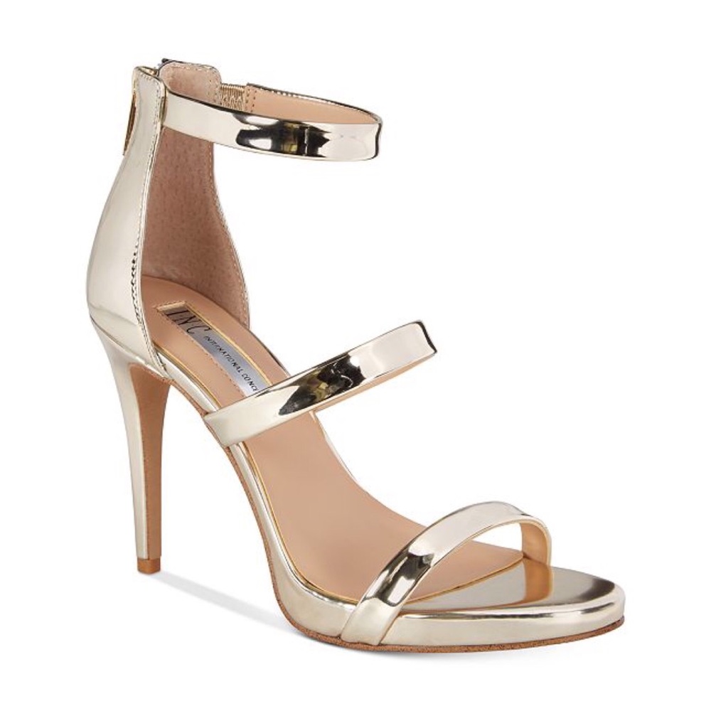 INC Metallic Gold Pumps